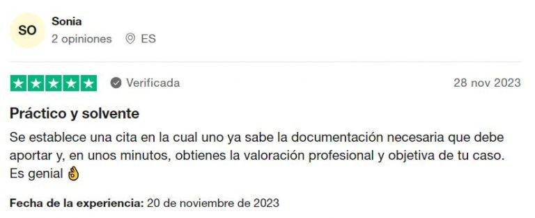 trustpilot Sonia